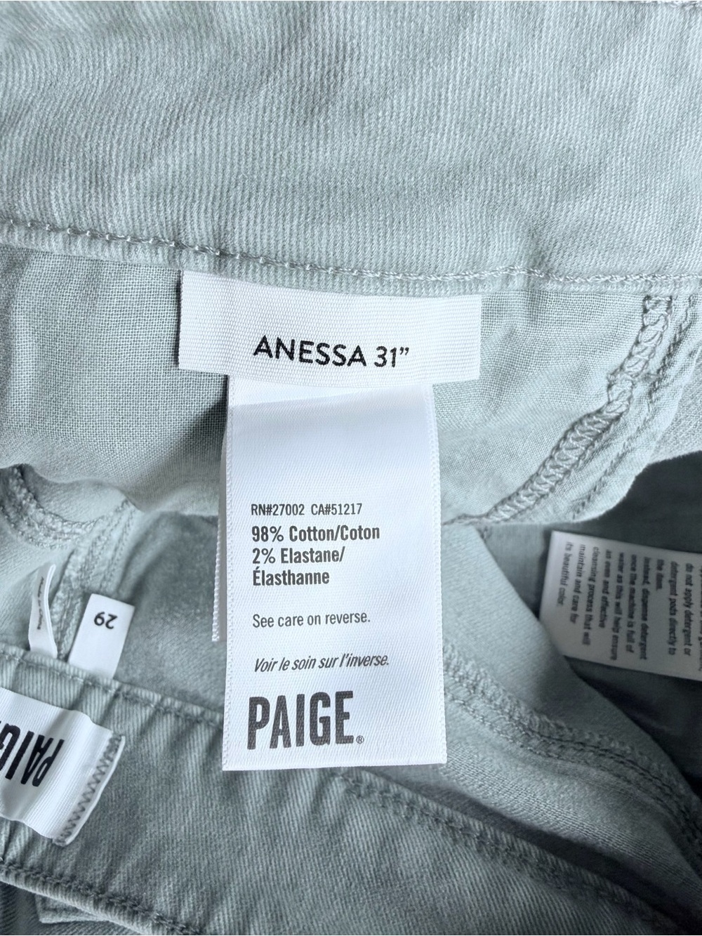 PAIGE Anessa 31” Wide Leg Jean Vintage Seaglass 29 NWT - Picture 7 of 9